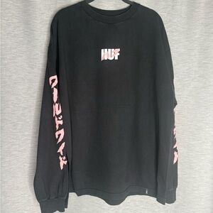 HUF Black Long Sleeve with Pink Graphics